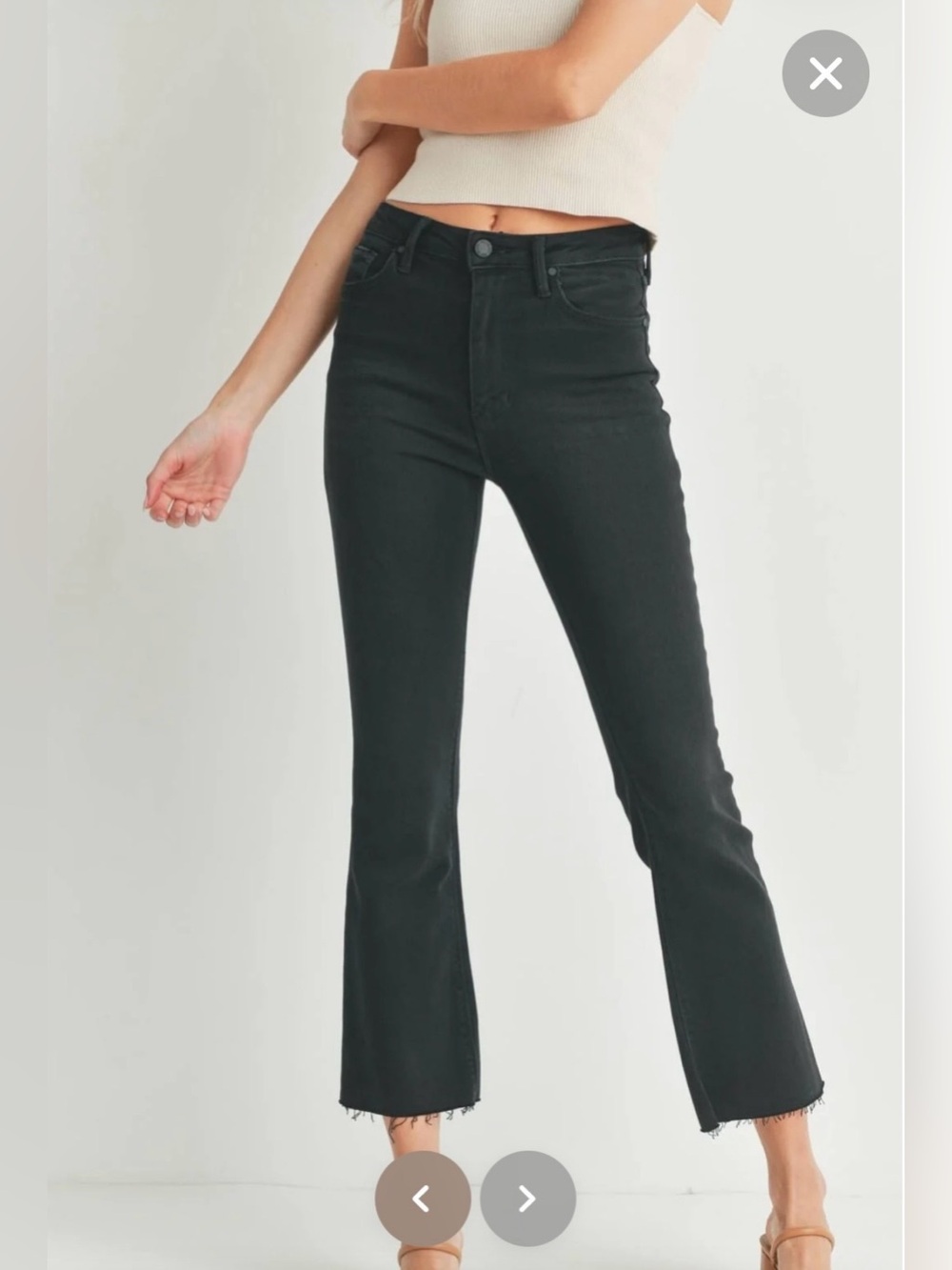 NWT Just Black Denim Tonal Crop Flare in Black, Size 26 - Picture 3 of 16